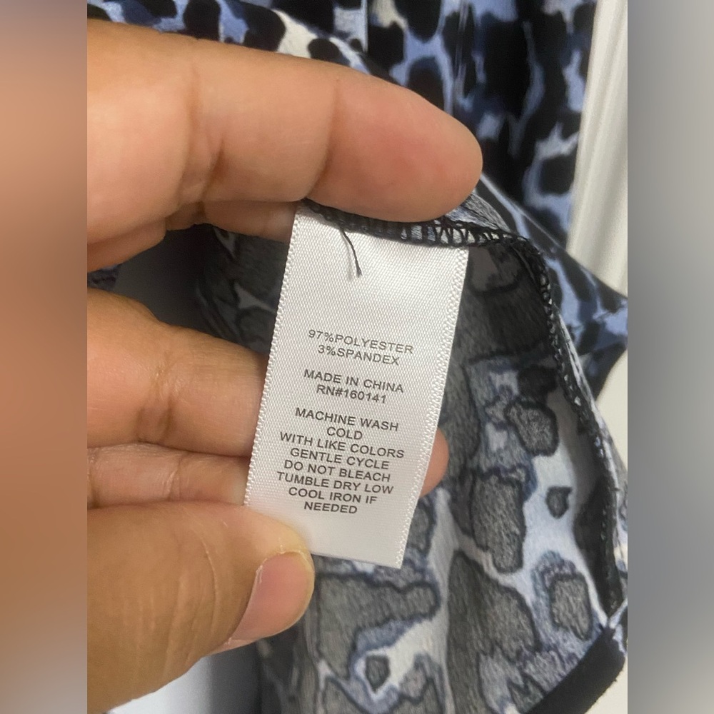 4- Adyson Parker Blue-Black Animal Print Blouse View 3